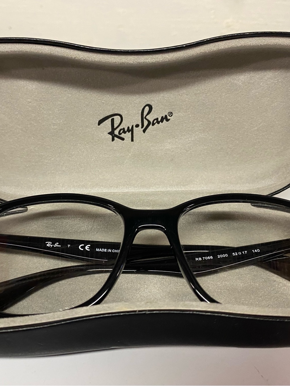 Ray-Ban RB7066 RB 7066 Black Full Rim Plastic Eyeglass Frames 52-17-140